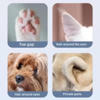 Afeitadora de pies para mascotas de bajo ruido, recargable por USB, impermeable, recortadora de pelo de patas, reparación de pies de perro con recortadora de orejas LED para perros - details 7