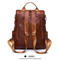 Mochila antirrobo de cuero vintage para mujer, mochila de trabajo de gran capacidad, mochila de hombro informal para mujer - details 24