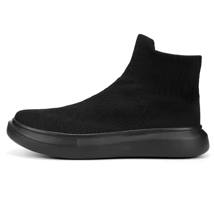 Fleece high-top tamaño deportivo calcetines zapatos zapatos de algodón pareja zapatos casuales tejidos con mosca - 1