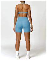 Pantalones cortos de Yoga sin costuras para mujer, mallas deportivas de LICRA de cintura alta, suaves, para gimnasio y entrenamiento - details 12