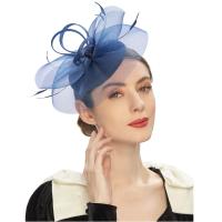Tocado de malla con plumas Vintage, sombrero de velo elegante y exquisito, diadema para novia, espectáculo de danza - details 7