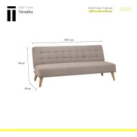 Sofá Cama con Apertura Clic-Clac Elegante y Cómodo Diseño Capitoné en Color Visón - details 1
