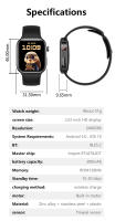 Reloj inteligente con pantalla completamente táctil de 2,02 pulgadas, oxígeno, presión arterial, prueba de frecuencia cardíaca, recordatorio de llamadas entrantes, IP67 - details 22