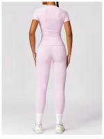 Camiseta Deportiva de Yoga de Nylon Secado Rápido Manga Corta Para Fitness al Aire Libre - details 12