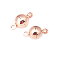 6 juegos de 5MM, 6MM, 8MM, 10MM, 18K, Color dorado, latón, bola ovalada/redonda, collar magnético, pulseras, cierres de conexión, suministros para fabricación de joyas - details 8