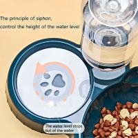 Cuencos para Mascotas 3 en 1 Diseño de Oreja Inclinada Juego de Cuencos para Agua y Comida para Gatos Botella de Agua Gravitacional para Protección del Cuello - details 3