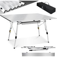 Mesa de Camping Plegable Marco de Aluminio Tablero Enganchable Ajuste de Altura Incluso - details 0