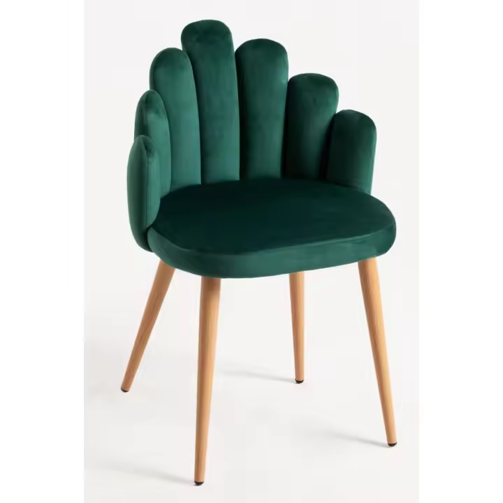 Sillas de comedor - Silla de mano de terciopelo - Verde - 1