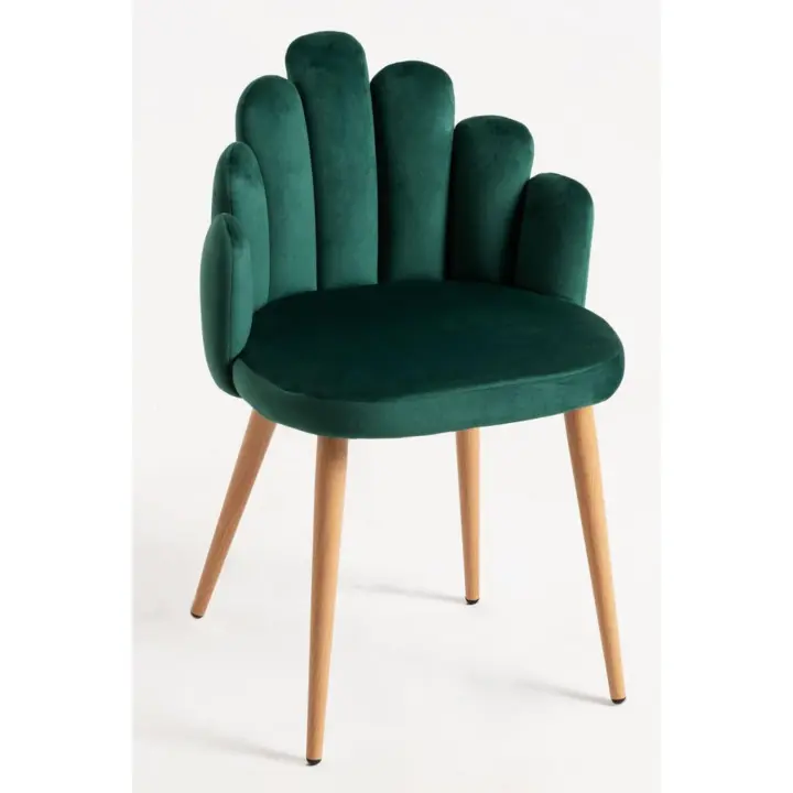 Sillas de comedor - Silla de mano de terciopelo - Verde - 1