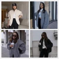 Chaqueta Bomber de manga larga con bolsillos y botones, abrigo liso - details 2
