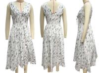 Vestido Midi de Verano Ouwu Encaje con Lazo en la Espalda, Cuello en V, Sin Mangas, Moda para Damas - details 4