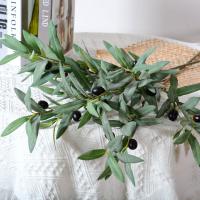 Rama de olivo Artificial de 4 tenedores, 95cm, elegante olivo falso, hoja de olivo simulada hecha a mano de plástico, decoración de jardín al aire libre - details 1