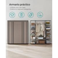 Armario de Tela 12 con Barra y Estantes Armario Estable para Dormitorio, Vestidor 150 x 45 x 175 cm - details 10