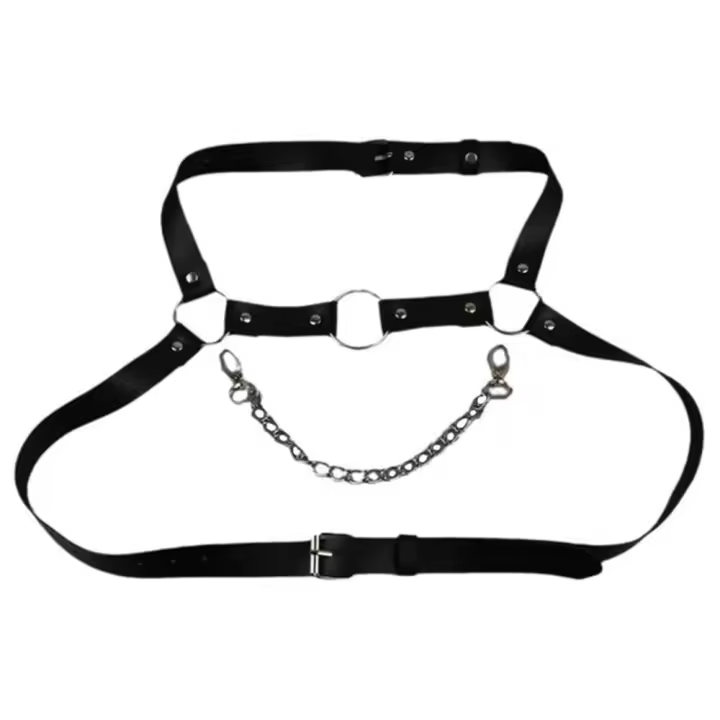 Correas de corsé ajustables para el cuerpo, arnés de lencería Punk de cuero PU, tirantes de corsé, pretina moldeadora de pecho - 1