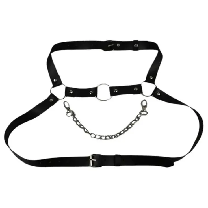 Correas de corsé ajustables para el cuerpo, arnés de lencería Punk de cuero PU, tirantes de corsé, pretina moldeadora de pecho - 1