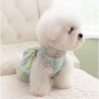 Vestido elegante en capas para perros, chaleco de verano de una pieza, ropa de primavera para cachorros, Chihuahua, falda larga a cuadros de color claro morado para mascotas, ropa para gatos - details 4