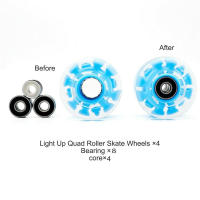 1PC Double Row Luminous Flashing Wheels Four-wheel Skates Accessories PU Roller Wheel - details 7