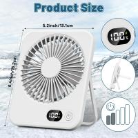 Mini Ventilador USB Recargable Portatil Silencioso, 5 Velocidades 180 ° Plegable Viento Fuerte para Oficina, Mesa, Hogar, Fitness, Viajes, Camping, Exterior - details 1