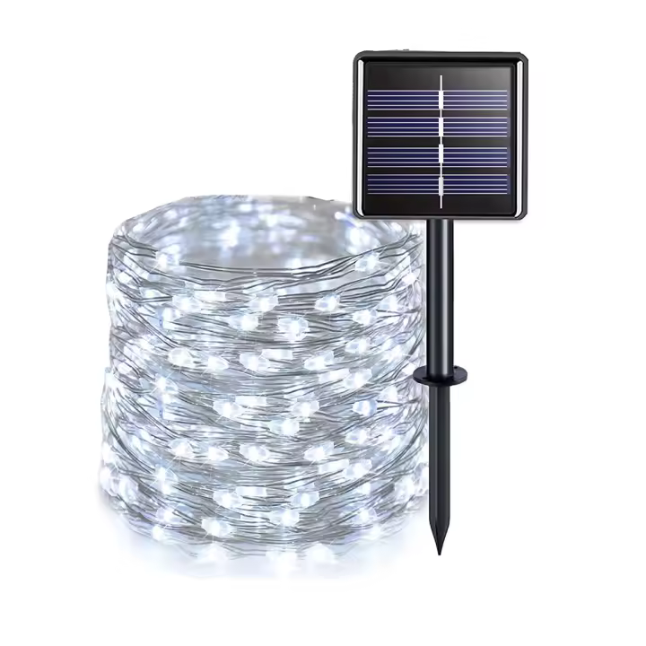 Guirnalda de luces LED Solar para exteriores, lámpara de alambre de cobre impermeable para jardín, patio, árbol, fiesta de Navidad, 8 modos, 300/200 - 1