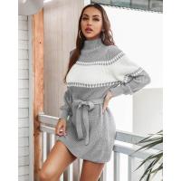 Mini vestido de crochet con lazo para mujer Moda de promoción de cuello alto - details 6