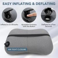 Almohada inflable de viaje ultraligera, funda extraíble, almohada para mochilero, almohadas para avión y coche para mochilero, caminata y Camping - details 4