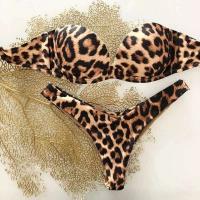 Conjunto de bikini push-pull para mujer, bikini sexy de encaje con lazo, traje de baño de dos piezas para mujer, traje de playa L 2024 - details 34