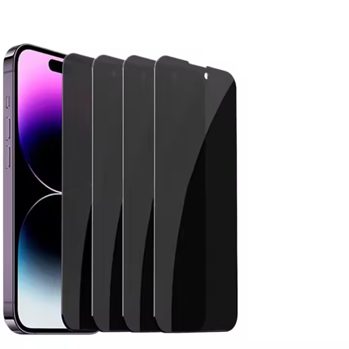 4Pcs Cristal Templado Anti Espía Para iPhone 16 14 13 11 15Pro Max Mini 7 8 Plus Protector de Pantalla de Privacidad para iPhone 15 X XR XS MAX - 1