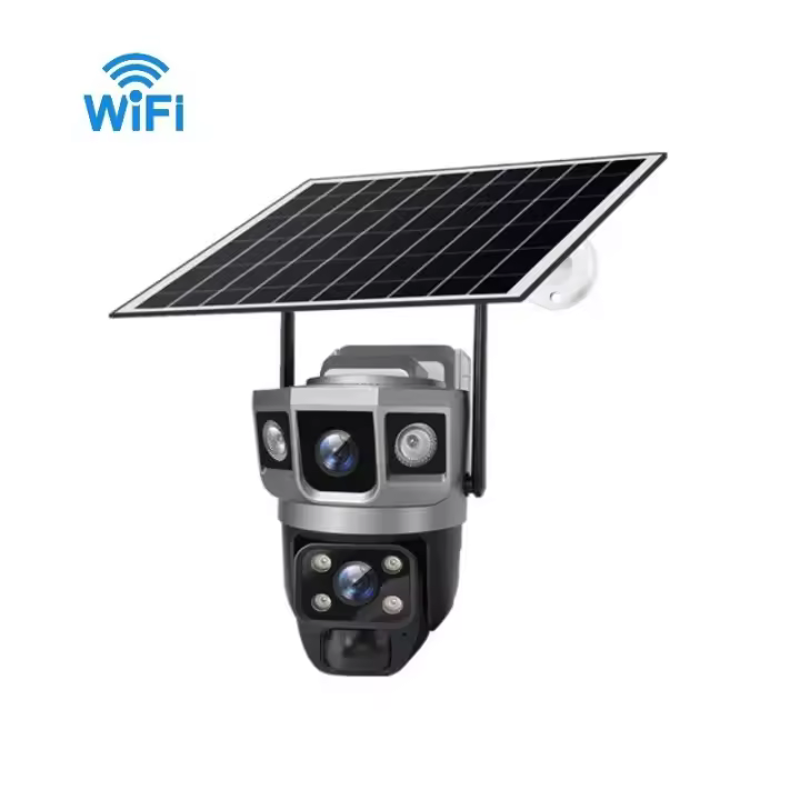 Cámara Solar 4G/WIFI CCTV, dos lentes, tres pantallas, seguimiento automático, vigilancia de seguridad al aire libre, PTZ - 1