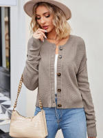Cárdigan Vintage de punto para mujer, abrigo holgado con botones, a la moda, otoño e invierno, 2023 - details 16