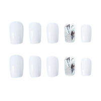 Material ABS suave falso blanco plateado cuadrado para uñas y piel - details 2