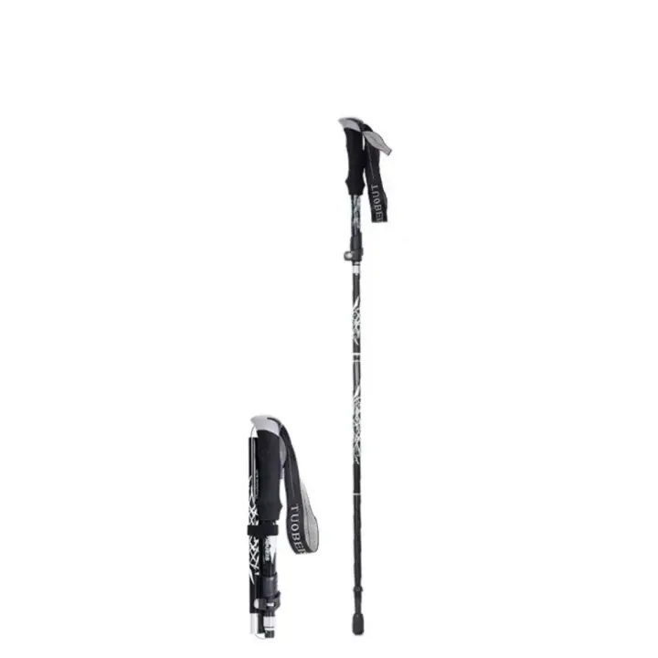 Bastones de Trekking plegables, bastón telescópico para escalada y senderismo, bastón para caminar, equipo para exteriores, bastón de autodefensa - 1