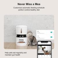 Comedero automático para gatos con 2 cámaras 1080P HD con visión nocturna Dispensador de comida para mascotas Voz y audio bidireccionales Perro WiFi inteligente Comedero para perros y gatos Programación programable Comedero lento Tazón blanco - details 5