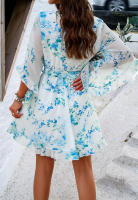 Vestido fluido sin tirantes con estampado floral bohemio para mujer, verano 2025 - details 12