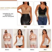 Sujetador incorporado para mujer, camiseta sin mangas, corsé de malla cruzada de compresión, Control de barriga, moldeador de cuerpo, corpiño adelgazante con cuello en V, ropa interior Sexy - details 2