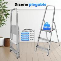Escalera Plegable de Aluminio 4 Peldaños Soporte Reforzado para Maxima Estabilidad (200 kg) - details 3