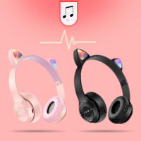 Auriculares inalámbricos con orejas de gato para videojuegos cascos con luz de Flash estéreo graves Compatible con Bluetooth para niños y niñas - details 4