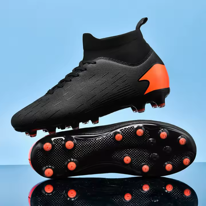Alta parte superior transpirable zapatos de fútbol hierba artificial antideslizante zapatillas - 1