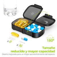 Pastillero Semanal 2 Tomas Español, Pastillero Diario Grande 7 días, Dosificador de Comprimidos con 14 Compartimentos, caja de Organizador para el bolsillo de la mano o del pantalón - details 0