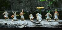 Colección diaria de Pascua para el hogar, figuritas de conejo en miniatura, adornos de mesa, jardín de hadas, Acción de Gracias - details 0