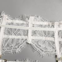 Lencería erótica, ropa interior sexy de encaje hueco, conjuntos exóticos transparentes, conjunto sensual de sujetador y bragas con aros con ligas - details 17