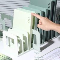 Sujetalibros desmontables ajustables, divisores antideslizantes, soporte para libros de escritorio, ahorro de espacio, soporte Vertical anticaída para libros en el aula - details 7