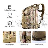 Mochila táctica clásica de nailon, bolsa de camuflaje para deportes de viaje, escalada al aire libre, caza, pesca, senderismo - details 9