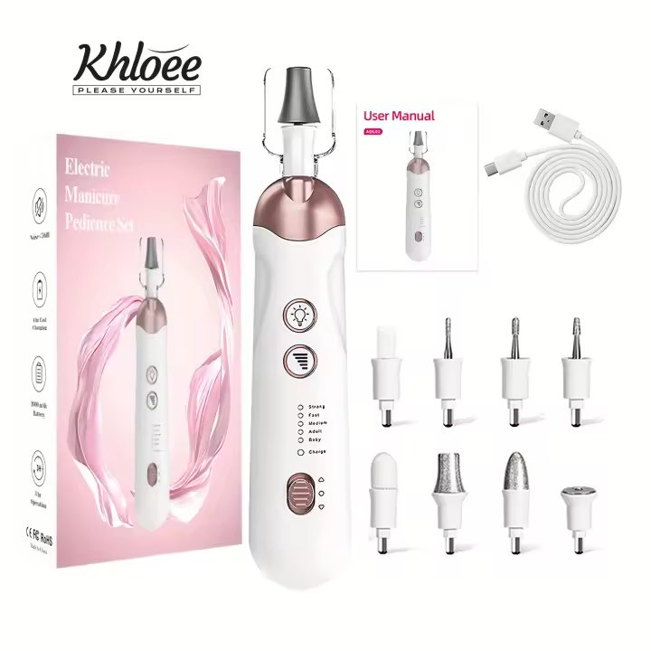 Kit de manicura y pedicura eléctrica, juego de taladro de uñas inalámbrico, 5 velocidades de limado de uñas, herramientas para uñas - 1