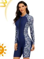 Traje de baño de neopreno de surf acolchado Rashguard UPF 50 de una pieza para mujer con cremallera frontal - details 2