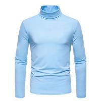 Camiseta de manga larga con cuello medio alto para hombre, Jersey informal de Color sólido, ropa interior - details 58