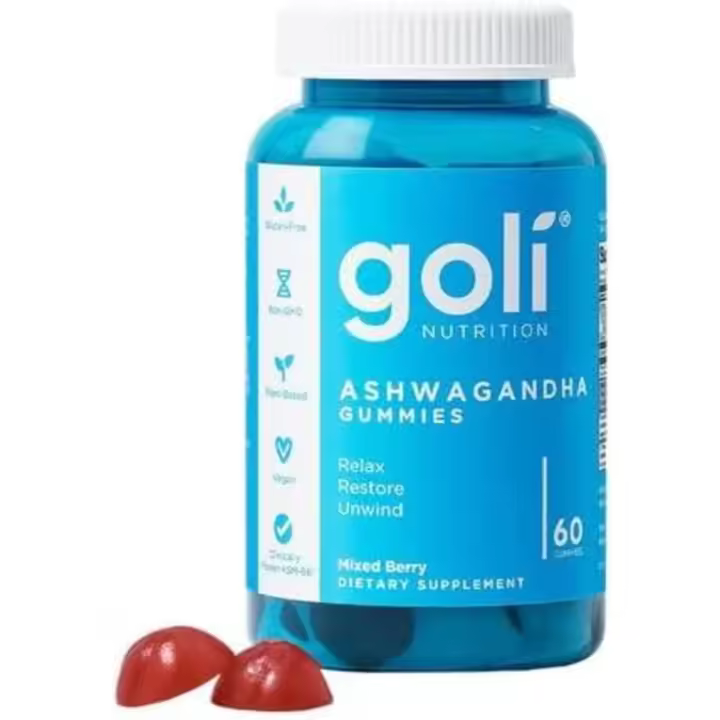 KUNCIAN Se adapta a Goli Ashwagandha Vitamin D Gummy 60 unidades - Mezcla de bayas, KSM-66, vegano, a base de plantas, sin OGM, sin gluten y gelatina - 1