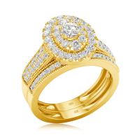 Anillos de Compromiso Moissanite 2PCS para Mujeres en Oro Amarillo Joyería Nupcial con Certificado Regalos de Lujo para Parejas en Venta Stone Principal Gemstones - details 1