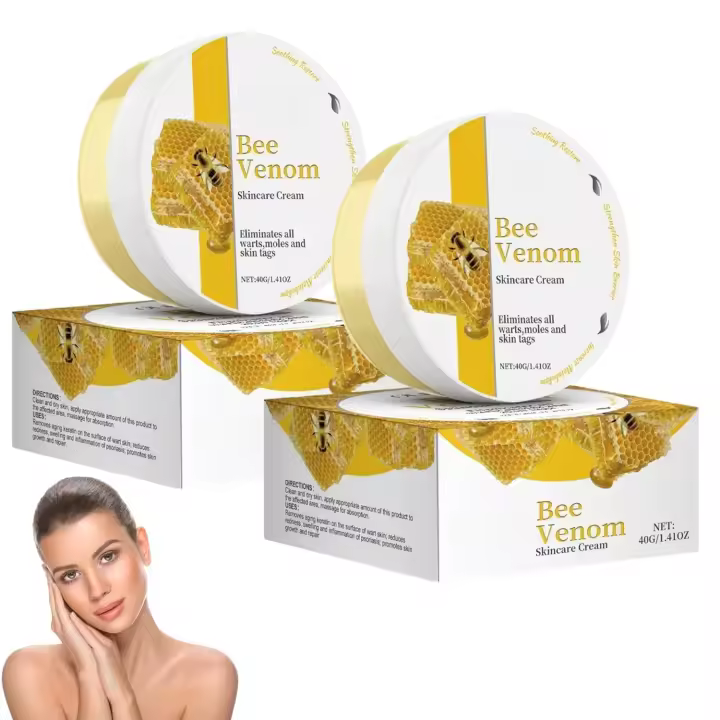 Crema de tratamiento de veneno de abeja mejorada, reduce eficazmente las imperfecciones de la piel, hidrata y alivia los problemas de la piel (2 unidades) - 1