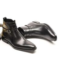 2025 botines con hebilla, zapatos de vestir de cuero para hombre, formales, de negocios, de diseñador, hechos a mano - details 11