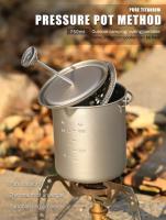 Tiartisan - Mango plegable de titanio, prensa francesa, cafetera cubierta para colgar, utensilios de cocina para acampar al aire libre, taza de agua - details 0